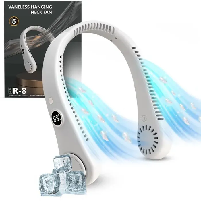 Ventilateur de cou portable sans pales avec fonction de refroidissement - Léger et silencieux - Conn