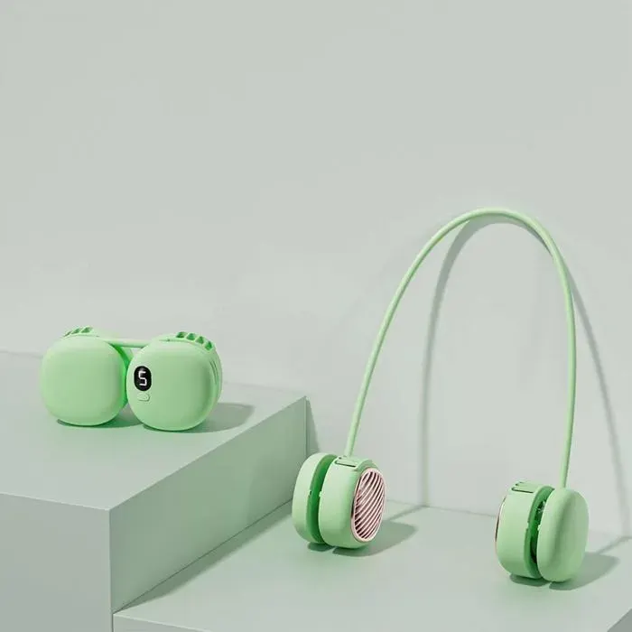 Ventilateur de cou portable sans pales USB Type-C 5 vitesses silencieux et réglable 360°