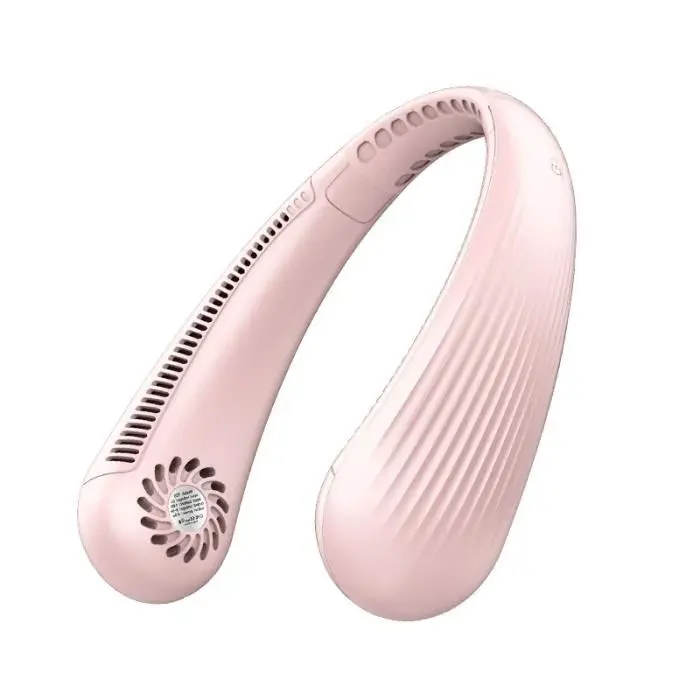 Ventilateur de cou - PRUMYA - Modèle PRUMYA - Sans pales - Rechargeable USB 5V 1A - 3 vitesses — coloris Blanche