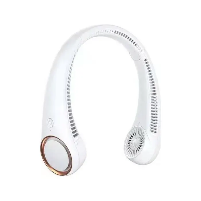 Ventilateur de cou sans pales - Rechargeable USB Silencieux - Intérieur et usage quotidien - Blanc 4000 mAh
