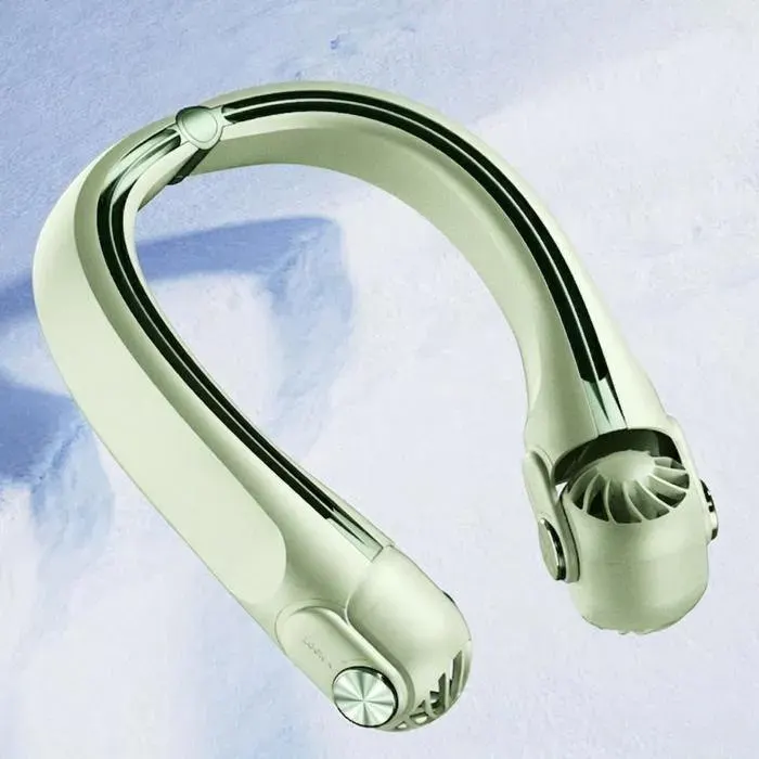 Ventilateur de cou sans pales rechargeable USB turbine AR double sortie flux cyclonique 592m/s tête longue autonomie portable