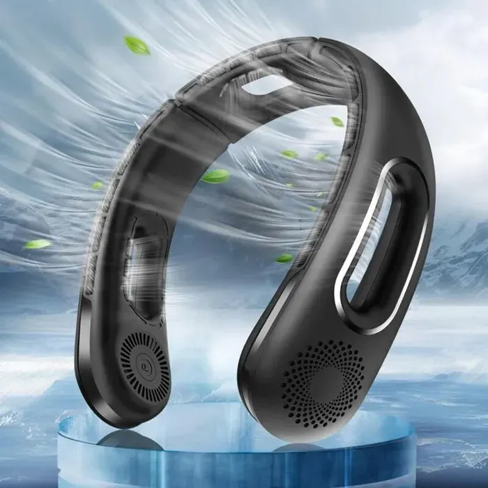 Ventilateur de cou silencieux à vitesse réglable refroidissement à 360° noir ODIPIE