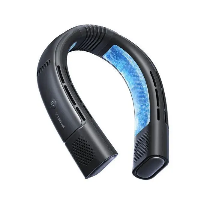 Ventilateur de cou TORRAS Coolify 2S PRO ICE-FEEL mini climatiseur portable silencieux ultra léger rechargeable été Noir