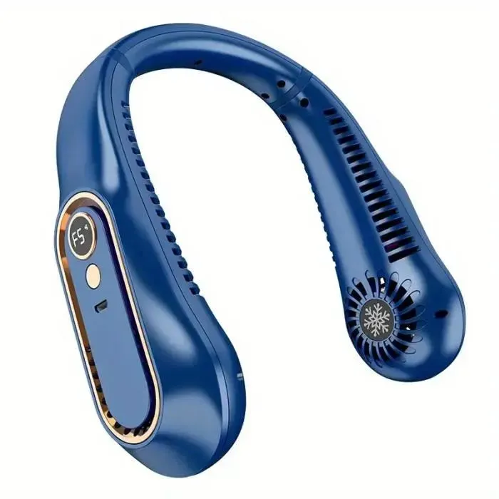 Ventilateur de cou - ZGEER - Portable - Rechargeable - 5 vitesses - Affichage LED