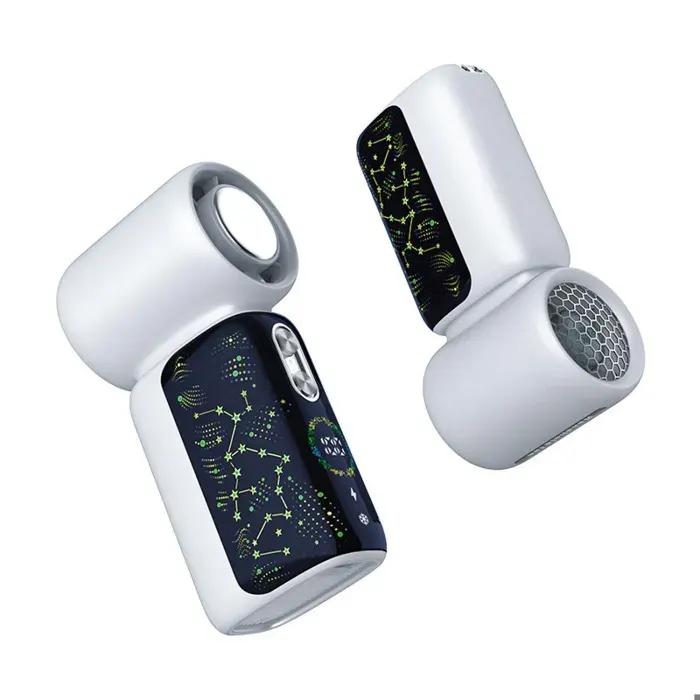 Ventilateur de main 1800mAh 100 vitesses USB rechargeable effet galaxie & portable pour extérieur