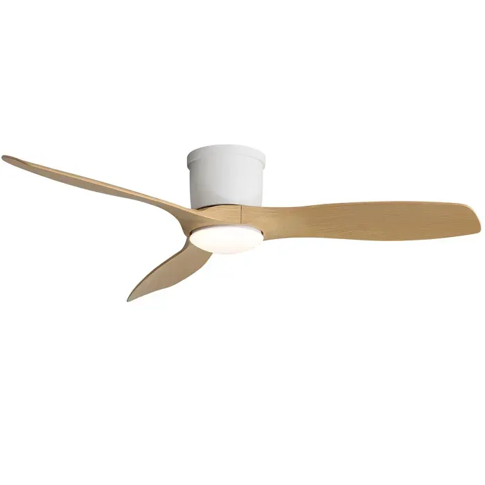 Ventilateur de plafond 132 cm avec éclairage LED télécommande moteur CC réversible en ABS Blanc