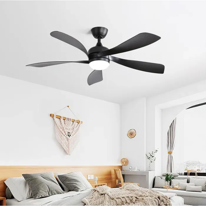 Ventilateur de plafond 132 cm avec LED dimmable 3 teintes moteur DC réversible silencieux 6 vitesses timer 1/4/8 h mémoire