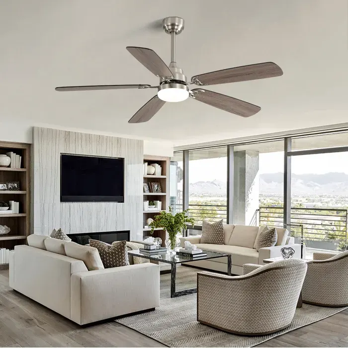 Ventilateur de plafond 132 cm avec LED EVRYAE 18 W 3 températures moteur DC réversible salon chambre