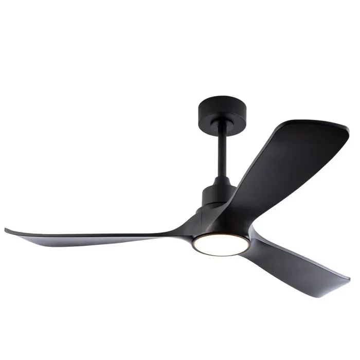 Ventilateur de plafond 132 cm noir avec lumière télécommande moteur DC réversible 6 vitesses