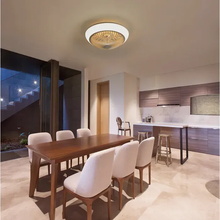 Ventilateur de plafond 15 pouces avec LED RGB contrôle App ABS blanc réversible et dimmable