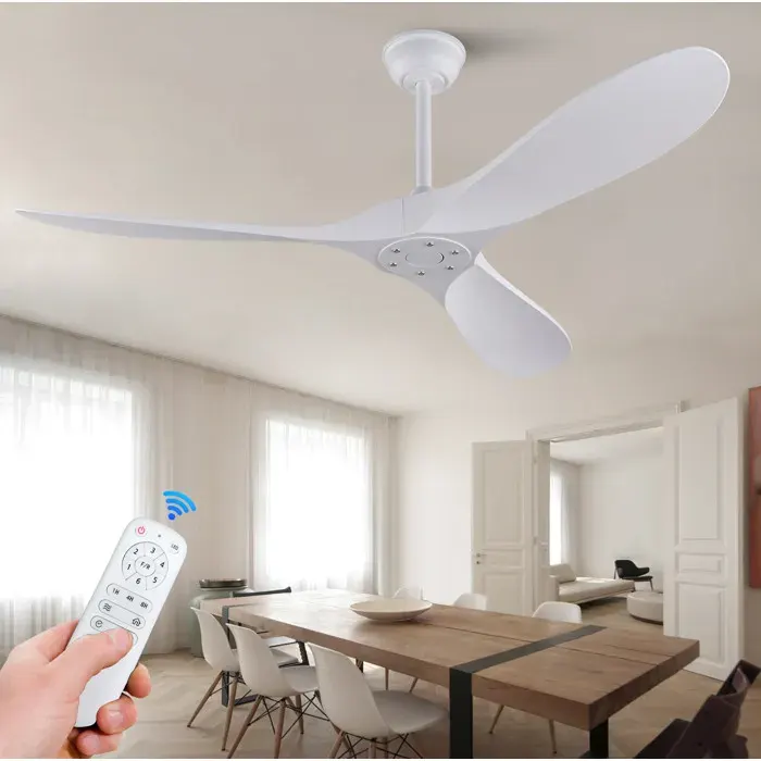 Ventilateur de plafond 152 cm sans lumière EVRYAE blanc télécommande moteur DC réversible intérieur extérieur