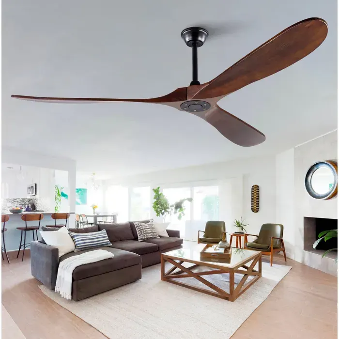 Ventilateur de Plafond 183 cm - Moteur CC Silencieux - Fonction Mémoire - Télécommande - Pour Terrasse/Salon/Gazebo/Garage