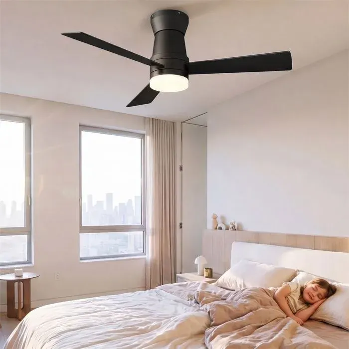 Ventilateur de plafond 2-en-1 avec éclairage LED - 107 cm (42) - 3 pales - Noir