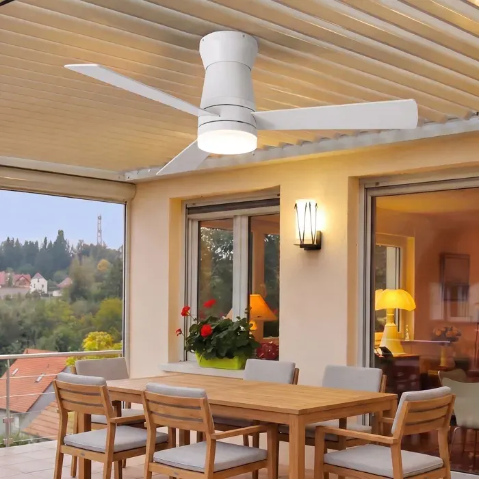 Ventilateur de plafond 2en1 avec éclairage3 pales42 poucespour salonsalle à mangerblanc Vitesse lumineuse et du vent réglables