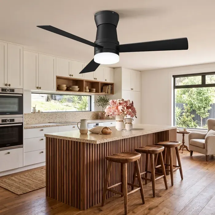 Ventilateur de plafond 2en1 avec éclairage3 pales42 poucespour salonsalle à mangernoir Vitesse lumineuse et du vent réglables