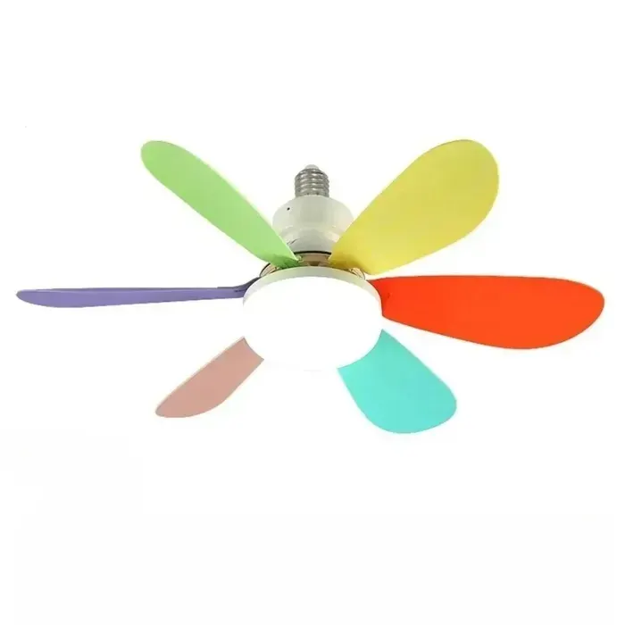 Ventilateur de plafond 30W E27 avec télécommandefonction de gradation LEDadapté au salonbureau et à maison85-265V-42cm-colorful