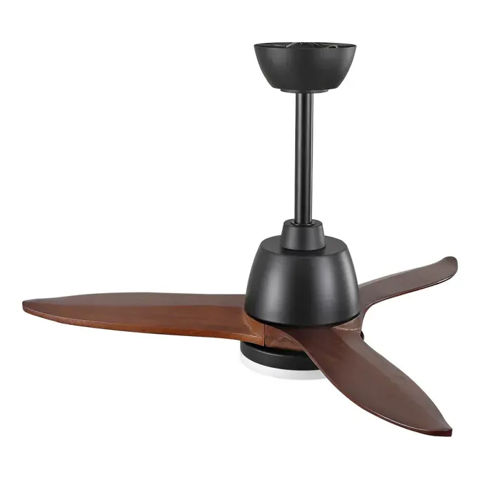 Ventilateur de plafond 36 pouces avec LED 3 températures. moteur DC réversible. bois massif noir noyer foncé