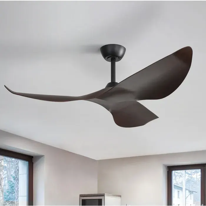 Ventilateur de plafond 38 pouces AESVAR sans éclairage moteur DC réversible 6 vitesses télécommande noir
