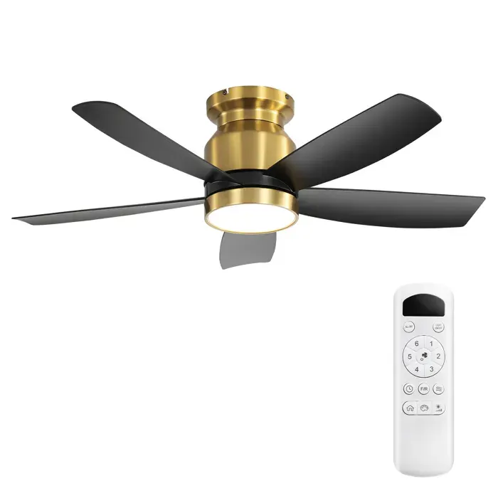 Ventilateur de plafond 42 avec éclairage LED Moteur à courant continu intensité réglable en 3 couleurs minuterie (1/4/8 h)
