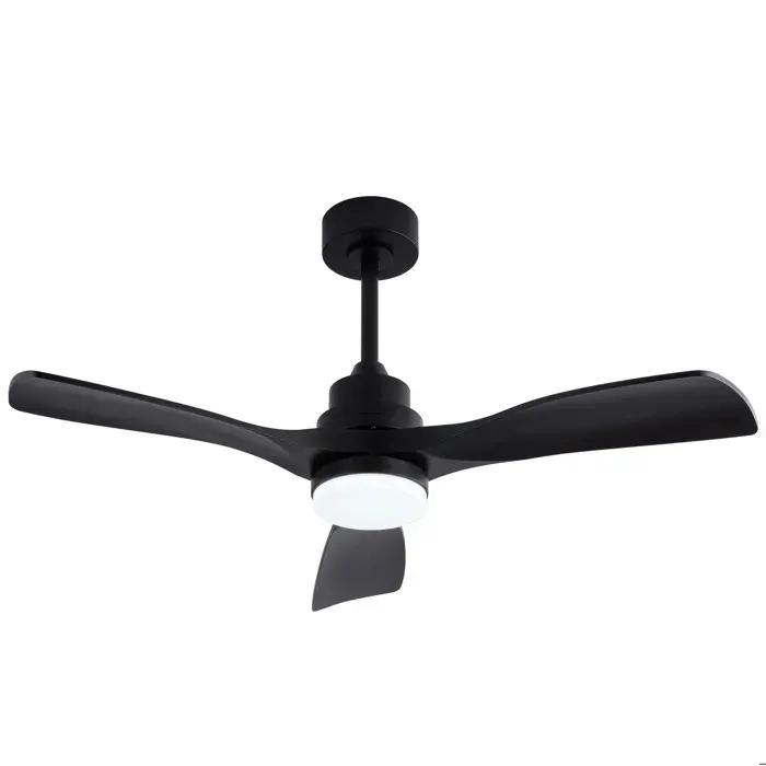Ventilateur de plafond 42 pouces avec LED 20W. télécommande 6 vitesses. moteur DC réversible. noir ABS