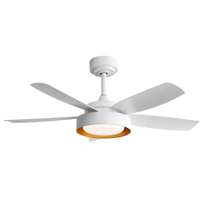 Ventilateur de plafond - 42 pouces - LED 22W dimmable - Télécommande - Moteur DC réversible - Blanc