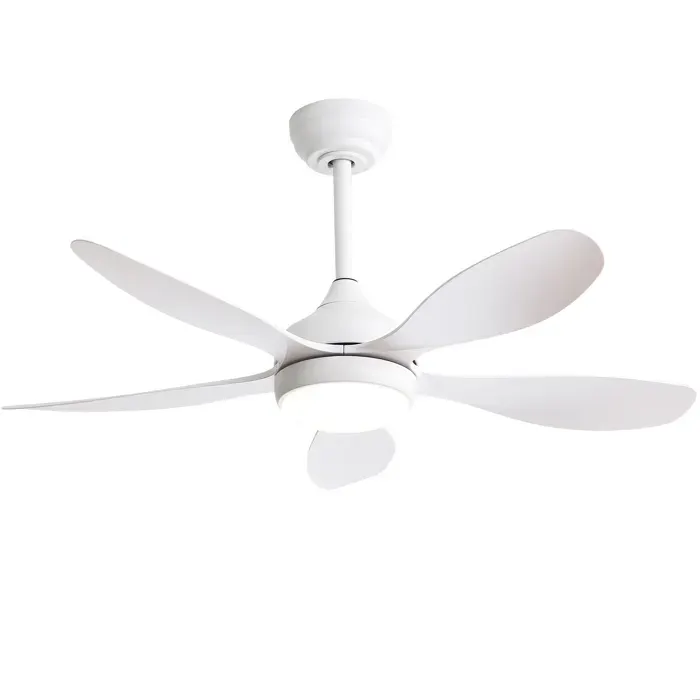 Ventilateur De Plafond 42 Pouces LED dimmable télécommande moteur DC réversible 6 vitesses blanc
