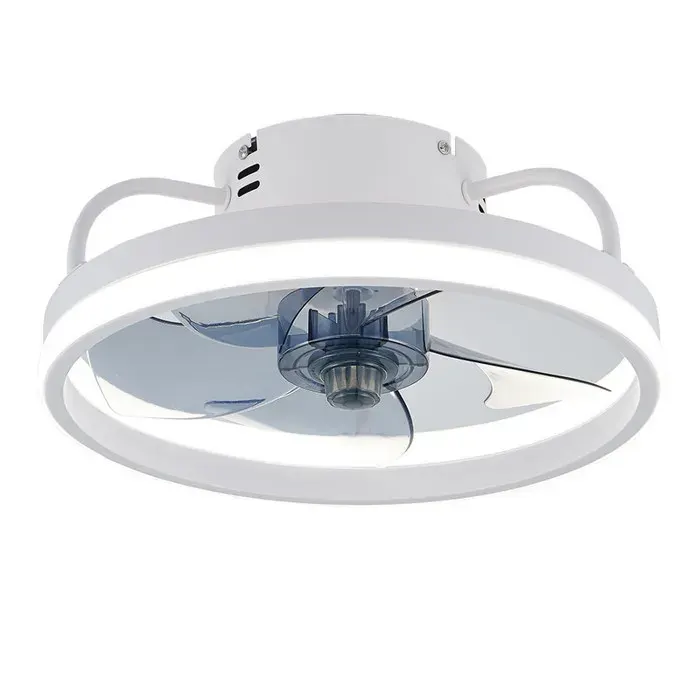 Ventilateur de plafond 50cm - Silencieux à LED - Éclairage 3 Couleurs Dimmable - 6 Vitesses - Blanc