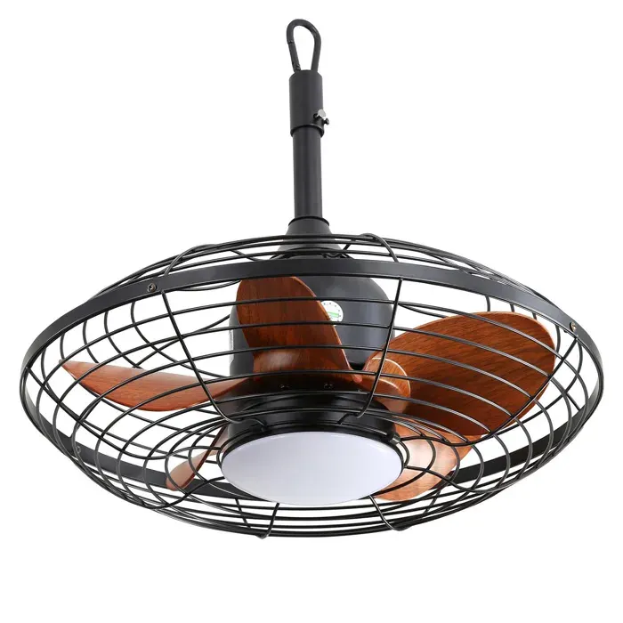 Ventilateur de plafond 51 cm noir - éclairage télécommande et moteur DC réversible