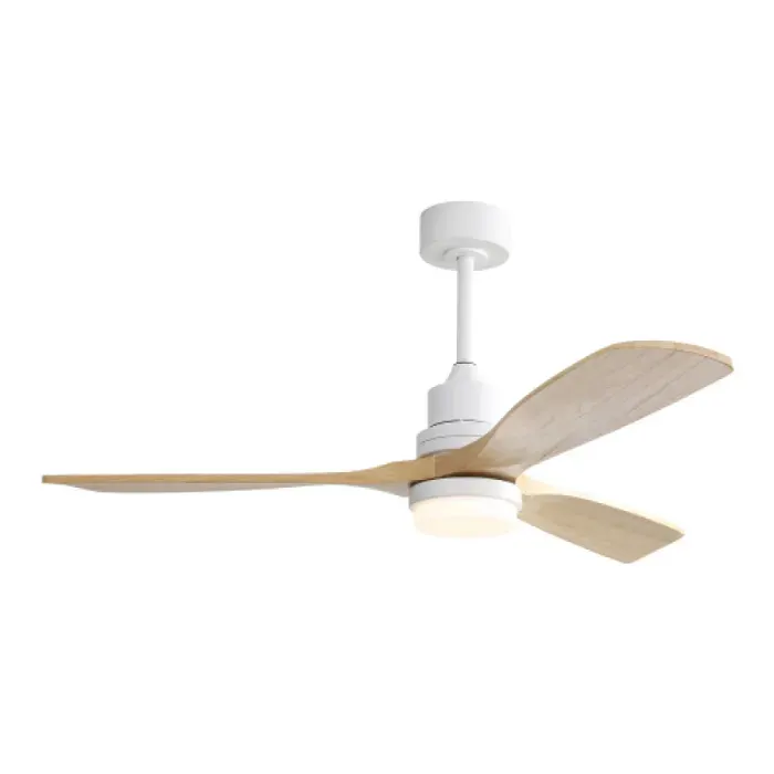 Ventilateur de plafond 52 pouces avec 3 pales en bois lumière LED modulable moteur CC silencieux 6 vitesse VENTILATEUR DE PLAFOND