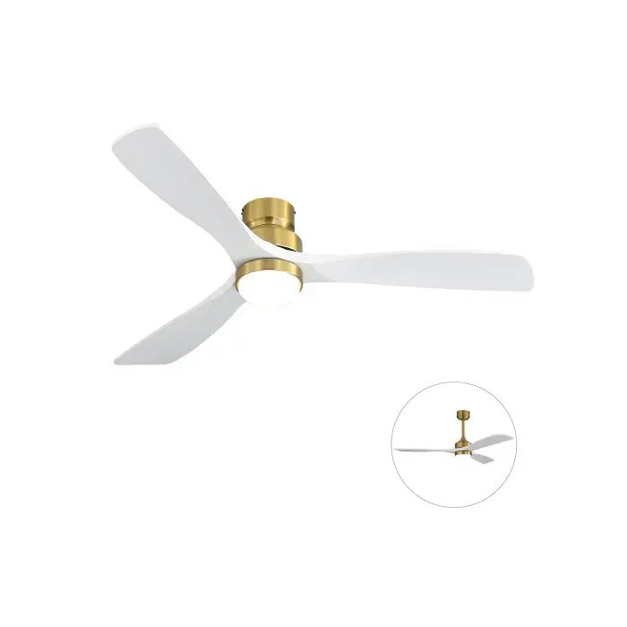 Ventilateur de plafond 52 pouces avec lumière LED dimmable 3 températures de couleur moteur DC fonctionne VENTILATEUR DE PLAFOND