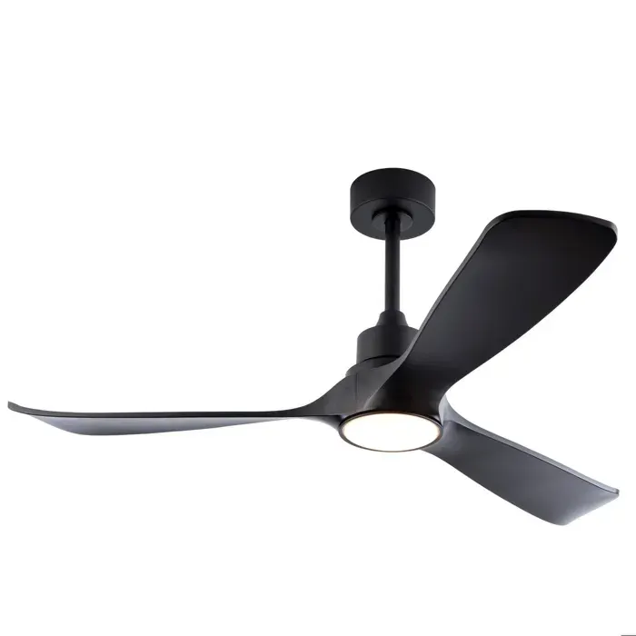 Ventilateur de plafond 52 pouces avec lumière. télécommande. moteur DC réversible. 6 vitesses. ABS noir