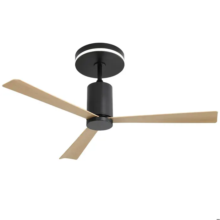 Ventilateur De Plafond 52 Pouces LED 6 vitesses moteur DC réversible nickel brossé ABS