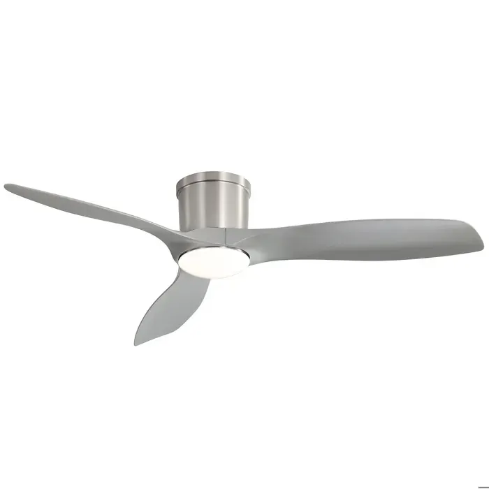Ventilateur De Plafond 52 Pouces LED 6 vitesses réversible télécommande ABS nickel