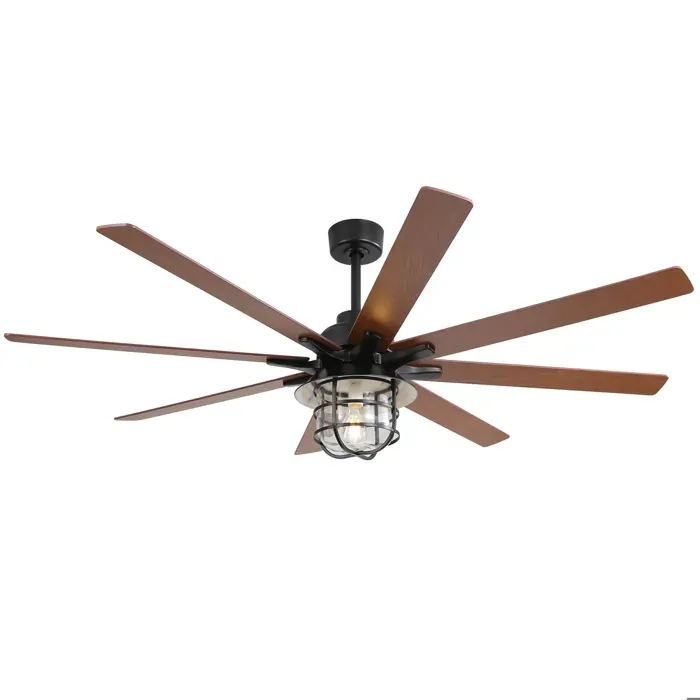 Ventilateur de plafond 66 noir - lampe E27 moteur DC silencieux
