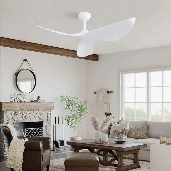 Ventilateur de plafond 965 cm sans lumière télécommande moteur DC blanc