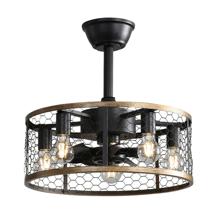 Ventilateur de plafond à cage industriel de 20 pouces avec contrôle à distance des lames 7 - ABS petit ventilateur de plafond