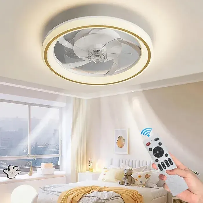 Ventilateur de plafond à LED 88W Silencieux 6 Vitesse Dimmable Eclairage 3 Couleurs avec télécommand Plafonnier Ventilateur