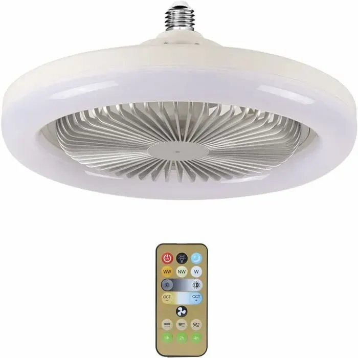Ventilateur de plafond à LED avec éclairage moderne pour bureau cuisine