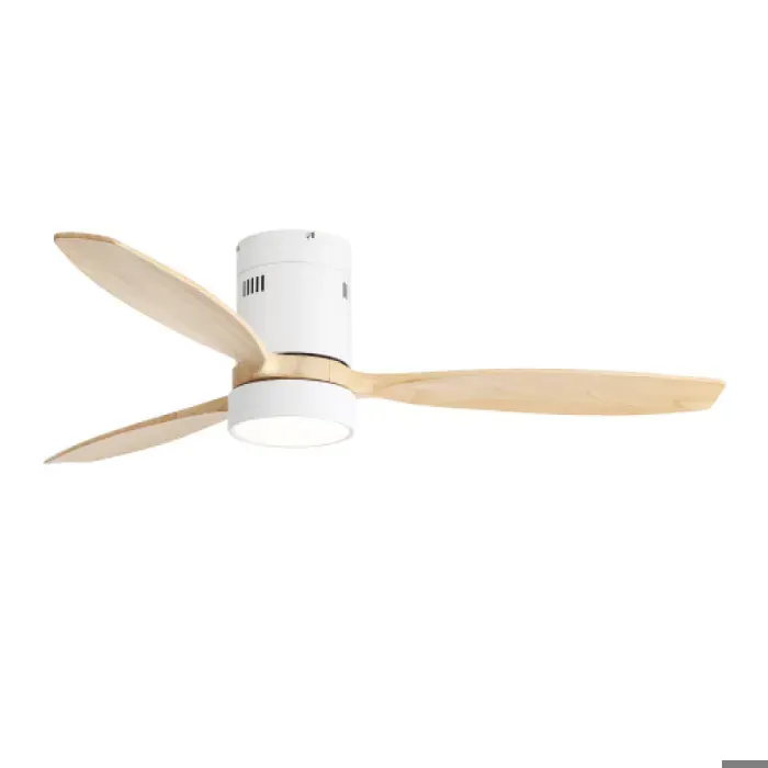 Ventilateur de plafond à moteur CC de 52 pouces à montage encastré avec 3 pales en bois massif moteur réve VENTILATEUR DE PLAFOND