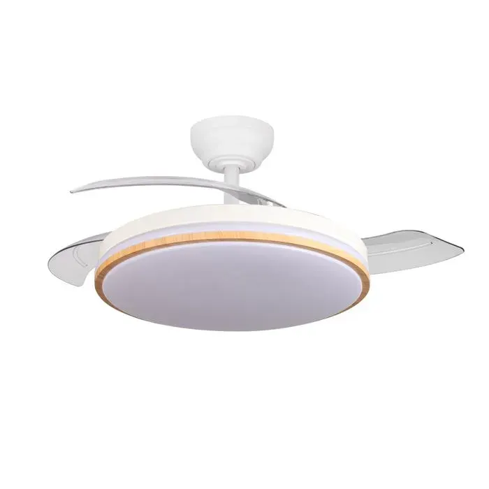 Ventilateur de plafond - AUTREMENT - Rubia - LED 60W 6980 lm - Pales rétractables - Moteur DC silencieux 6 vitesses — coloris Blanc
