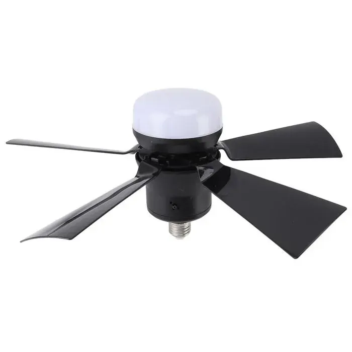 Ventilateur de Plafond avec Ampoule - VELUNOR - Luminaire Déco Lustre Noir - Éclairage Intérieur - Silencieux - Moderne