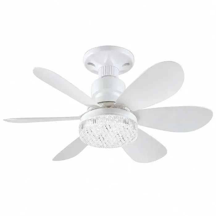 Ventilateur de plafond avec douille E27 - Lumière douce protectrice pour les yeux Silencieux intelligent - Chambre cuisine