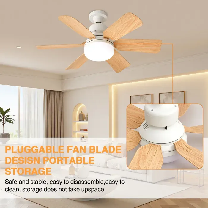 Ventilateur de plafond avec éclairage 40W trois vitesses de ventilation et trois températures de couleur