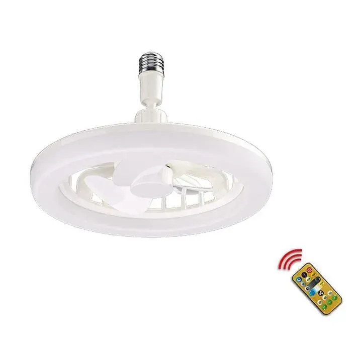 Ventilateur de plafond avec éclairage E27 support de lampe 30 W télécommande éclairage LED dintérieur