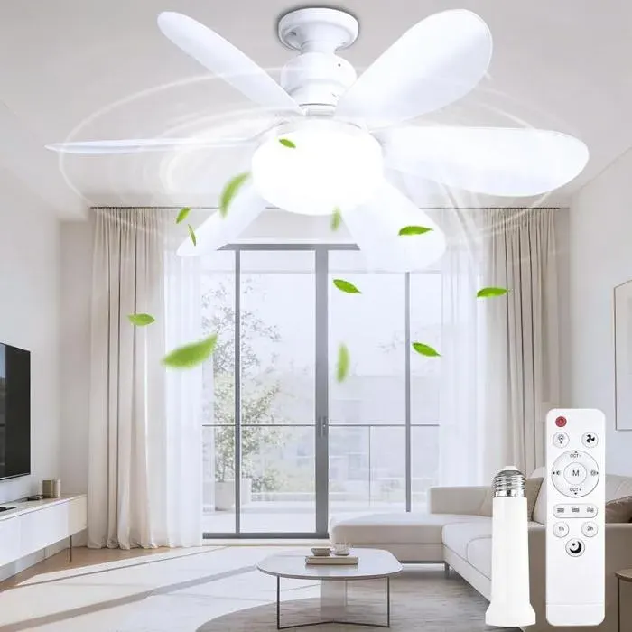 Ventilateur de plafond avec éclairage et télécommande- 3 vitesses- 50CM éclairage LED 3000K-6500K