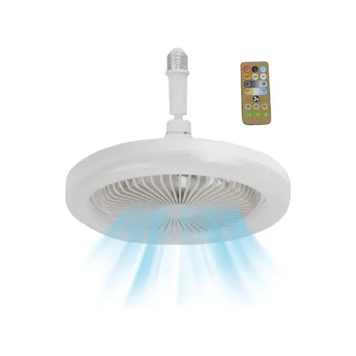 Ventilateur de plafond avec éclairage et télécommande ventilateur de plafond silencieux avec minuterie ventilateur de chambre av — coloris Blanc