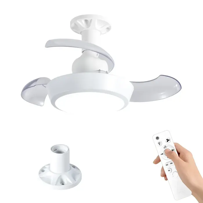 Ventilateur de Plafond avec Éclairage LED 3 Vitesses 3 Températures de Couleur 57 cm Télécommande Silencieux pour Chambre Salon