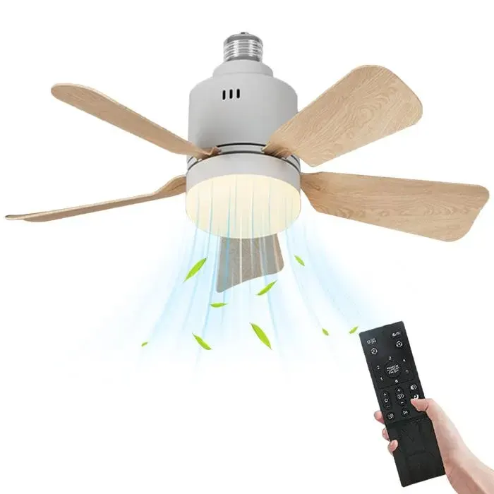 Ventilateur de Plafond avec Éclairage LED et Télécommande 45cm 3 Vitesses LED à Intensité Variable Minuterie pour Chambre Salon