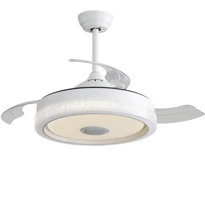 Ventilateur de plafond - avec éclairage LED - Plafonnier Ventilateur Silencieux - télécommande - Blanc