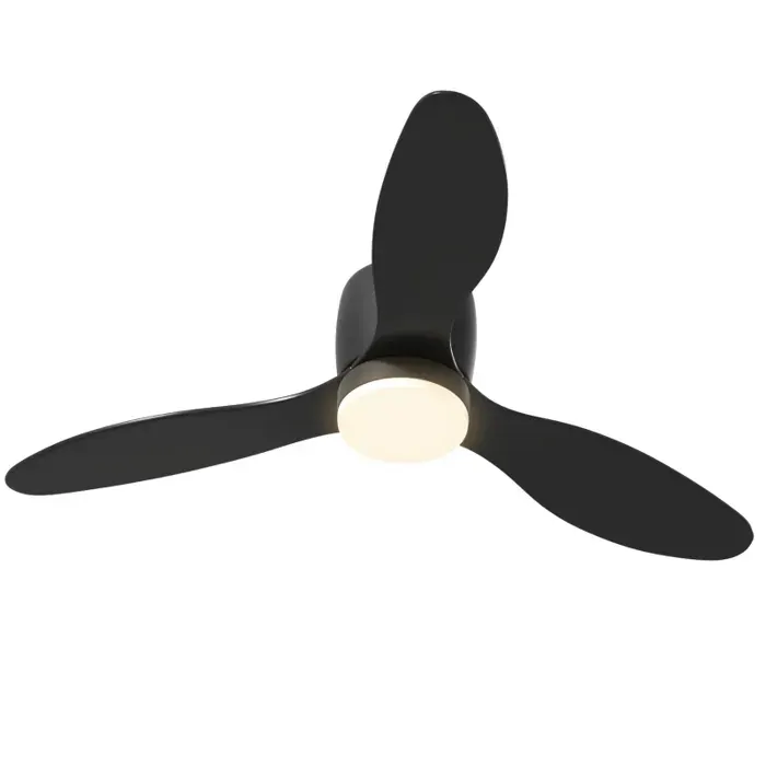 Ventilateur de plafond avec éclairage - OEM - 115 cm - Noir - Moteur DC réversible - 6 vitesses